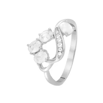Кольцо из серебра CZ-R00217-X-W-W-X-W