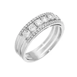 Кольцо из серебра CZ-R00681-X-W-W-X-W