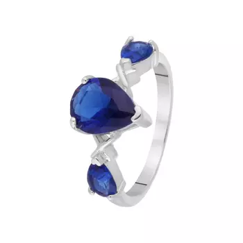Кольцо из серебра CZ-R00698-X-W-BL-X-BL