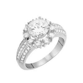 Кольцо из серебра CZ-R00700-X-W-W-X-W