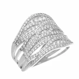 Кольцо из серебра CZ-R02029-X-W-X-X-W