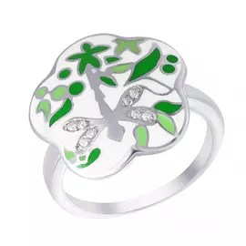 Кольцо из серебра KBT-002R-1_KO_ENAM_002_WG