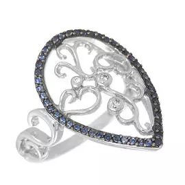 Кольцо из серебра NR-R00461-X-W-W-X-BL