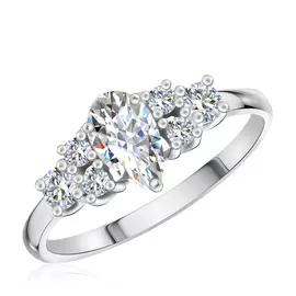 Кольцо из серебра с фианитами 94011290