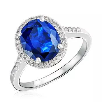 Кольцо из серебра с корундом и топазами R-DRGR00491-SP-T