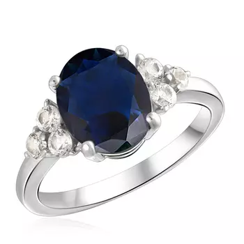 Кольцо из серебра с корундом, топазом R-DRGR00627-SP-T