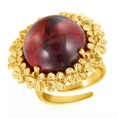 Кольцо из серебра с натуральным янтарём R000004