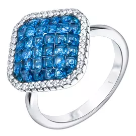 Кольцо из серебра с синими фианитами TS81457-R-QCBL