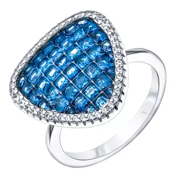 Кольцо из серебра с синими фианитами TS81531-R-QCBL
