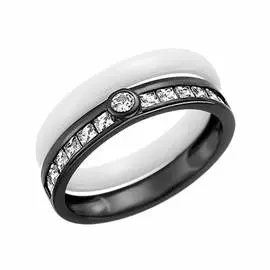 Кольцо из серебра TC-R00670-W-B-W-X-W