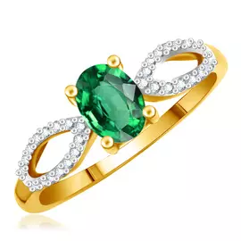 Кольцо из желтого золота с изумрудом К10509иy