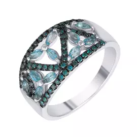 Кольцо из золота MR82189-BL-SWBT_KO_DL_BT_