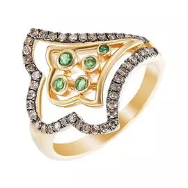 Кольцо из золота MR82598-BR-EM-YG_DN_EM_YG