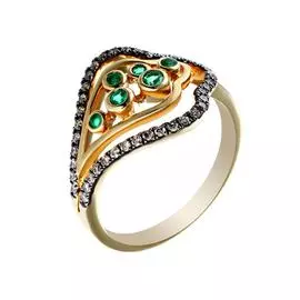 Кольцо из золота MR82601-BR-EM-YG_DN_EM_YG