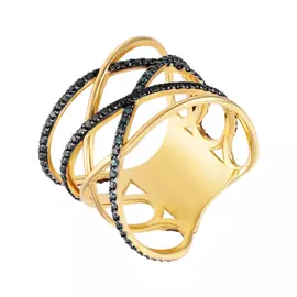 Кольцо из золота R000-1_YGDBDL_DB_DL_YG