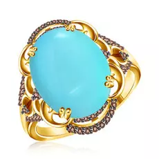 Кольцо из золота с бирюзой и бриллиантами D0000875305