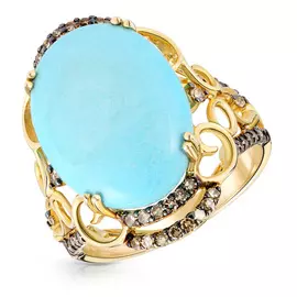 Кольцо из золота с бирюзой и бриллиантами D0000875305