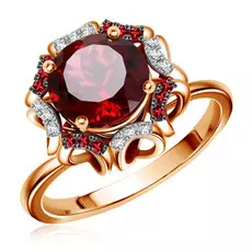 Кольцо из золота с гранатом и бриллиантами D0000791305