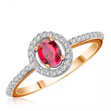 Кольцо из золота с рубином и бриллиантами К10844р