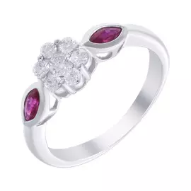 Кольцо помолвочное из золота MR81671-WD-RU_KO_RU_WG