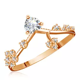 Кольцо с фианитами из золота 15611333