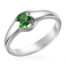 Кольцо с изумрудом из белого золота 65319028