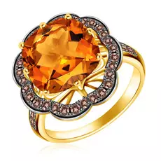 Кольцо с кварцем из желтого золота D0000985305