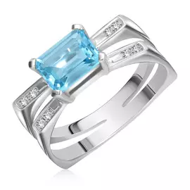 Кольцо с топазом из белого золота 1В00111-015