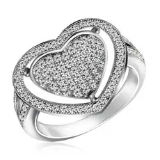 Кольцо серебряное с фианитами 1SH49-R