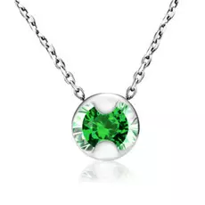 Колье из белого золота с изумрудом 64319028