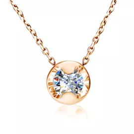 Колье из красного золота с бриллиантом 14319002