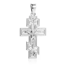 Крест из белого золота с бриллиантами 01Р620973