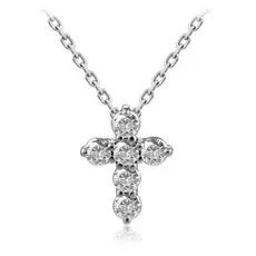 Крест из белого золота с бриллиантами 64319471