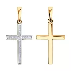 Крест из красного золота с бриллиантами 1030492