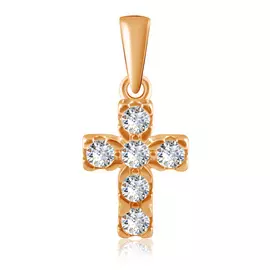 Крест из красного золота с фианитами Д0268-81030063