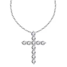 Крест с бриллиантами из белого золота 64319098