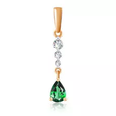 Кулон из золота с бриллиантами и изумрудом П9864и