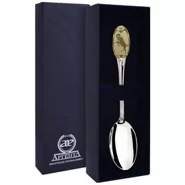 Ложка чайная из серебра «Овен» 293ЛЖ03802_овен