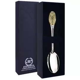 Ложка чайная из серебра «Рак» 293ЛЖ03802_рак