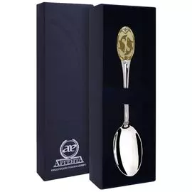 Ложка чайная из серебра «Рыбы» 293ЛЖ03802_рыбы