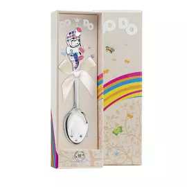 Ложка детская из серебра слонёнок 428ЛЖ05808_розовый