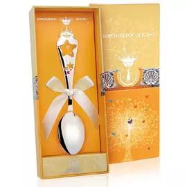 Ложка детская из серебра Звезда 441ЛЖ05808_красный