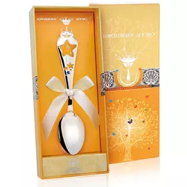 Ложка детская из серебра Звезда 441ЛЖ05808_синий