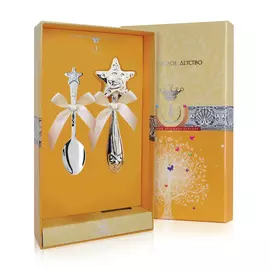 Ложка и погремушка из серебра Звезда РИ75НБ05801