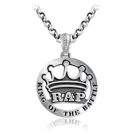 Мужская серебряная цепь с подвеской King of the battle 74010537