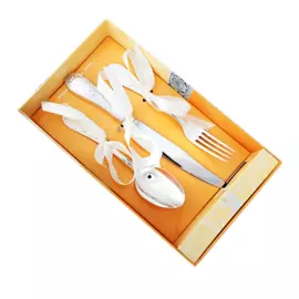 Набор детских серебряных столовых приборов 493НБ02801