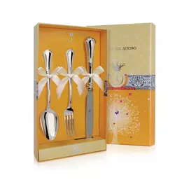 Набор детских серебряных столовых приборов «Фаворит» 201НБ02801