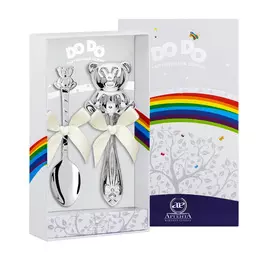 Набор детского серебра «Мишутка» с погремушкой 1257НБ05801