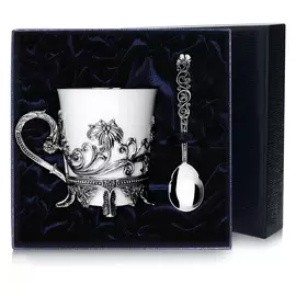 Набор из серебра Цветочный, 2 предмета. 568НБ03806