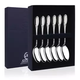 Набор серебряных чайных ложек Гладкая 473НБ03801